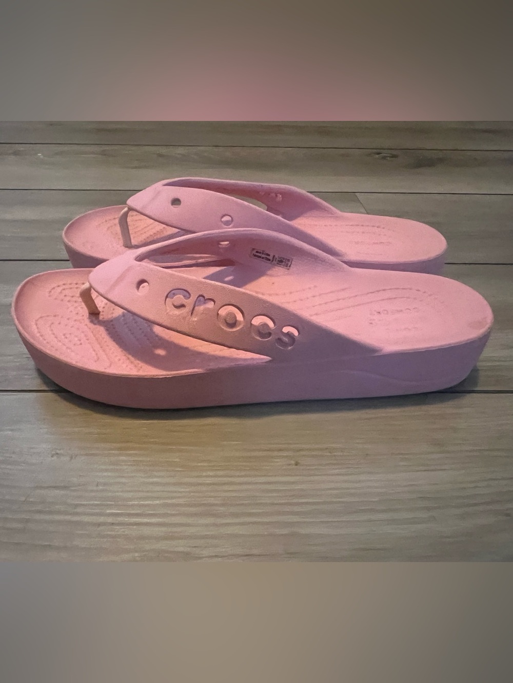 Crocs Baya Platform Flip Flops Pink Sandals Womens 10